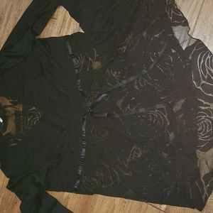 Caplin sheer lace shirt Size 1X NWT